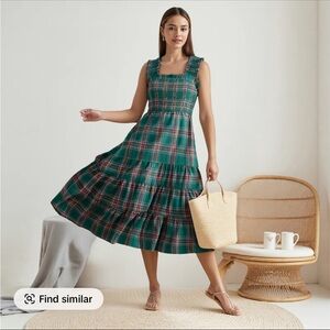 Plaid Green Sleeveless Dress
